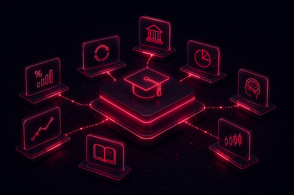 Ilustração de mini-cursos e aulas da Comunidade MoneyPlay